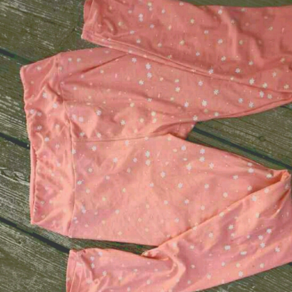 Pink floral leggings